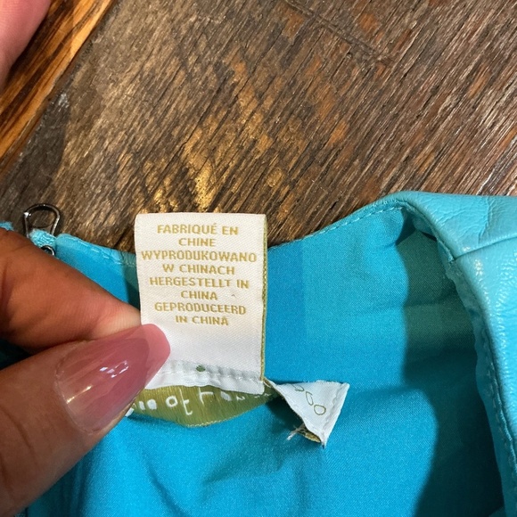 House of Harlow 1960 Faux Leather Mini Dress in Aqua Blue M Sleeveless Bodycon - Picture 7 of 10